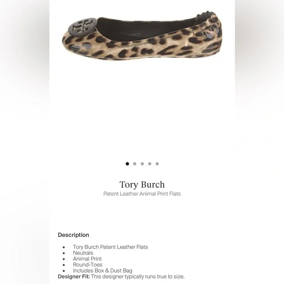 Tory Burch Classic Minnie Flats Leopard 🐆 Print, Round toed - Picture 3 of 3